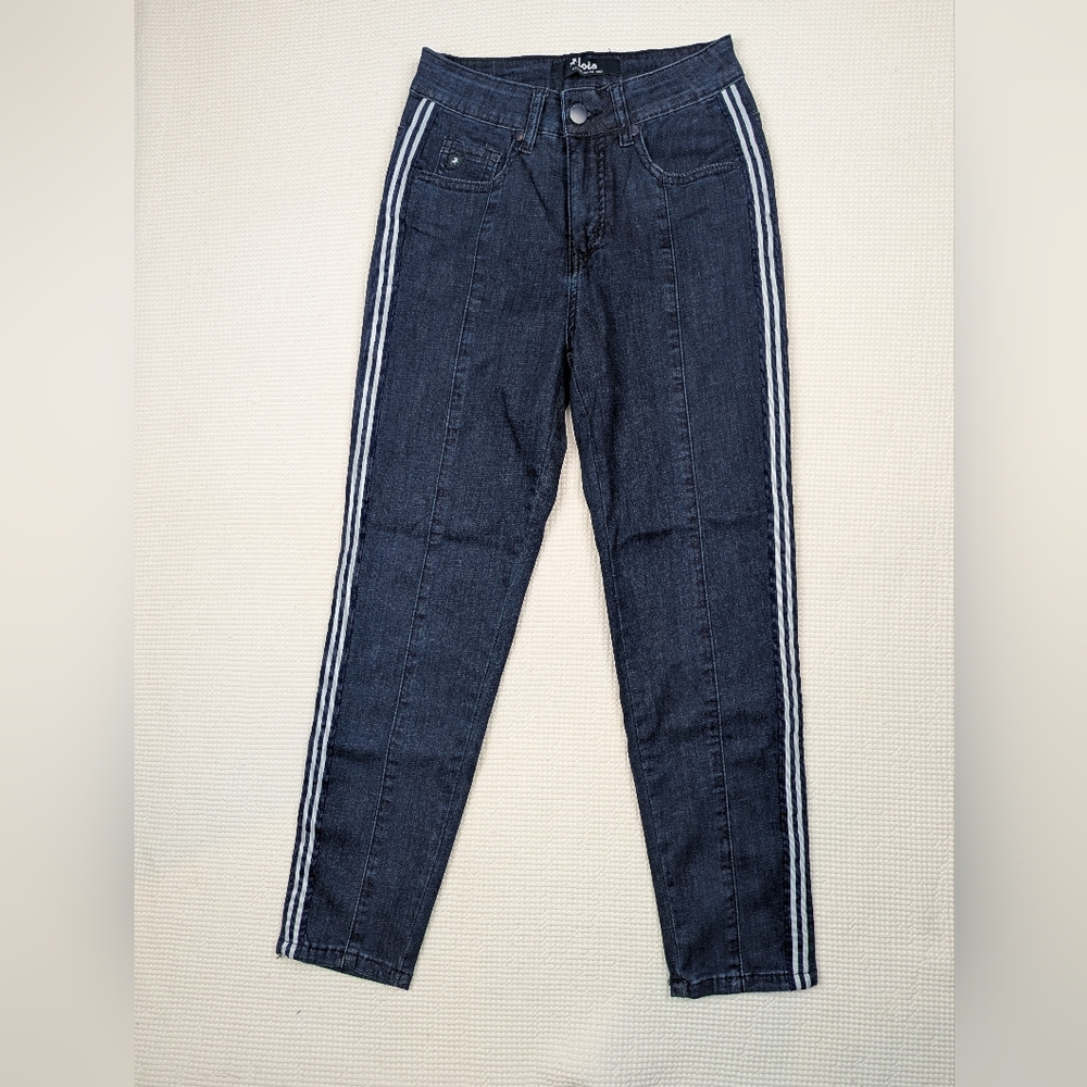 Lois Jeans Dark Blue Skinny Jeans with White Stripe Details Women's 25
